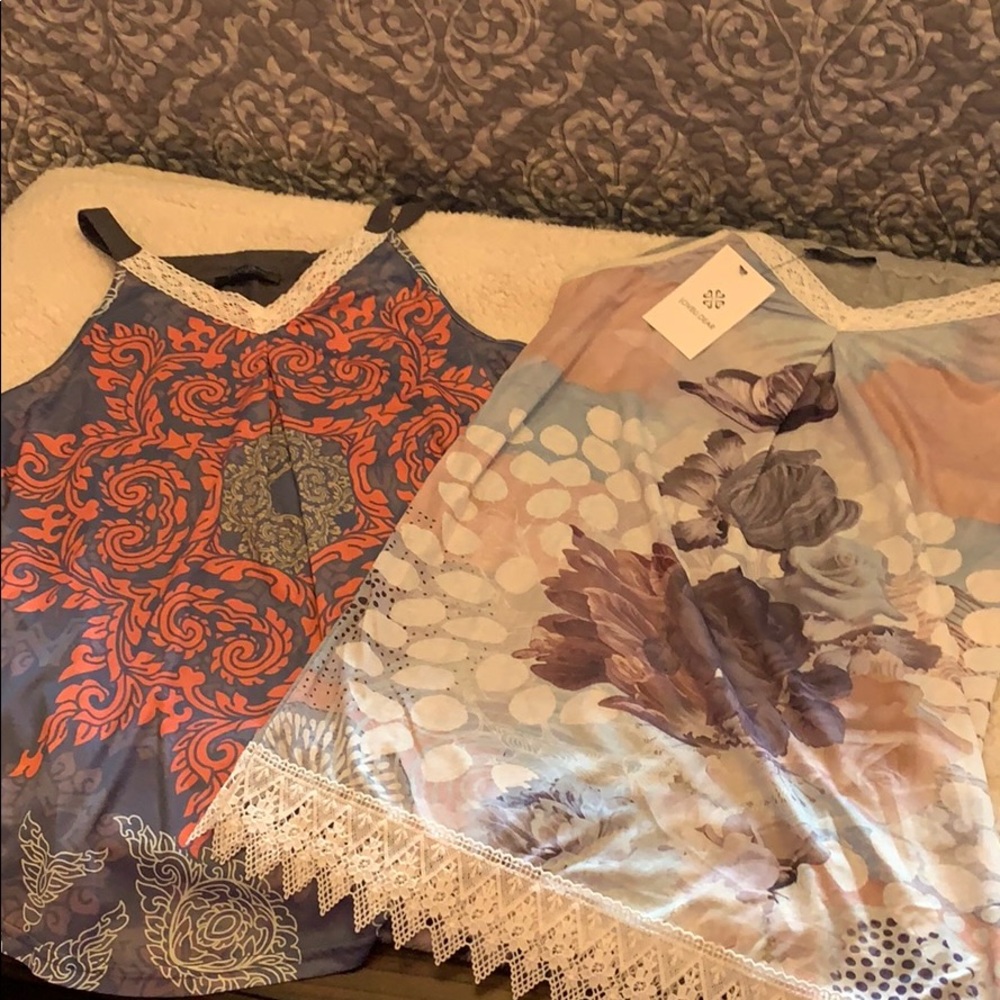 Two silky tank tops